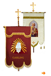 Kirchenfahnen, Kirchenbanner gestickt