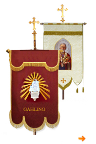 Kirchenfahnen, Kirchenbanner gestickt