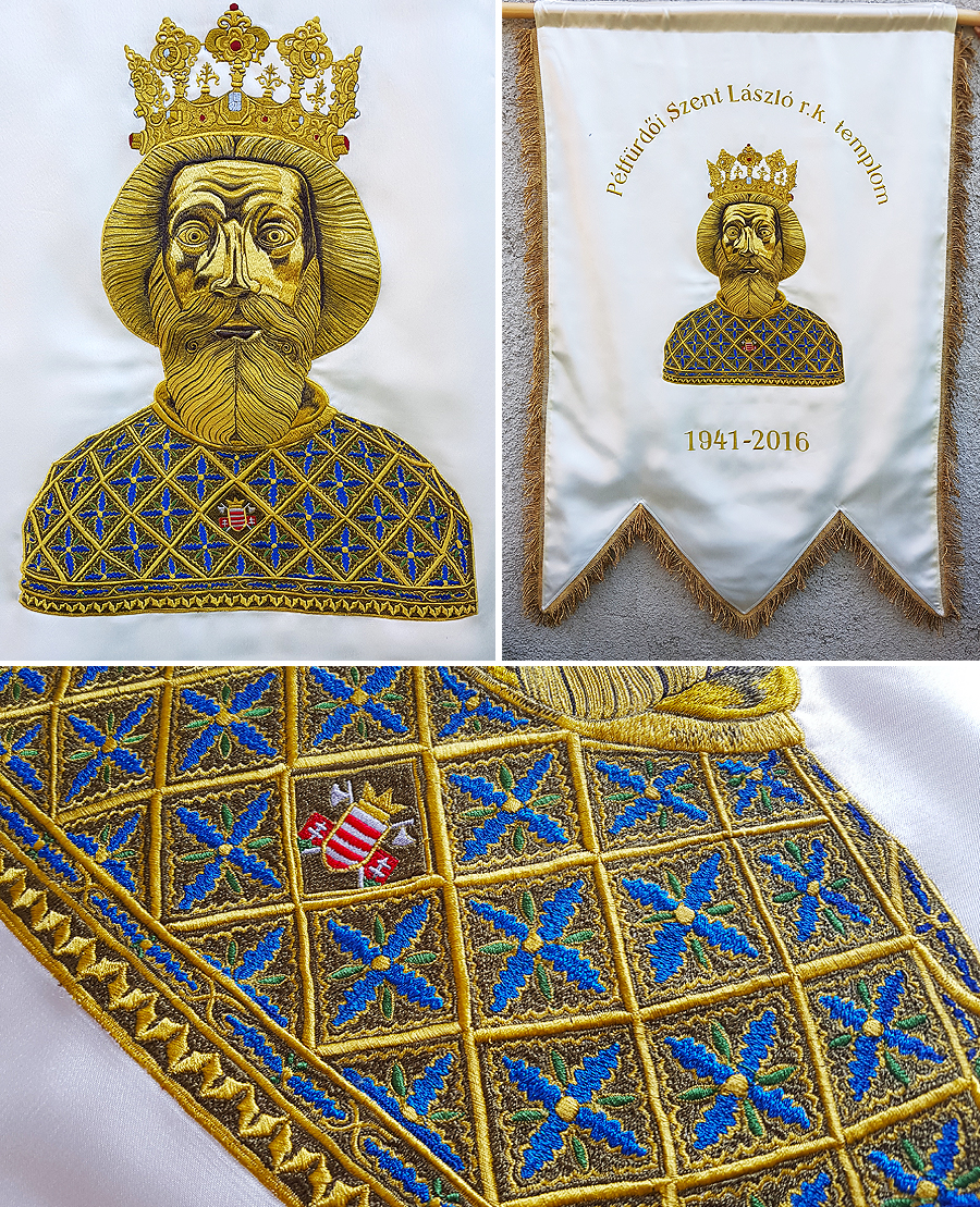 Egyházi zászló hímzés