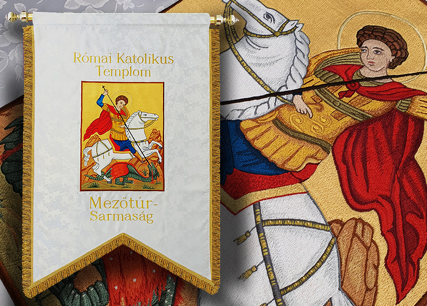 templomi zászló készítés