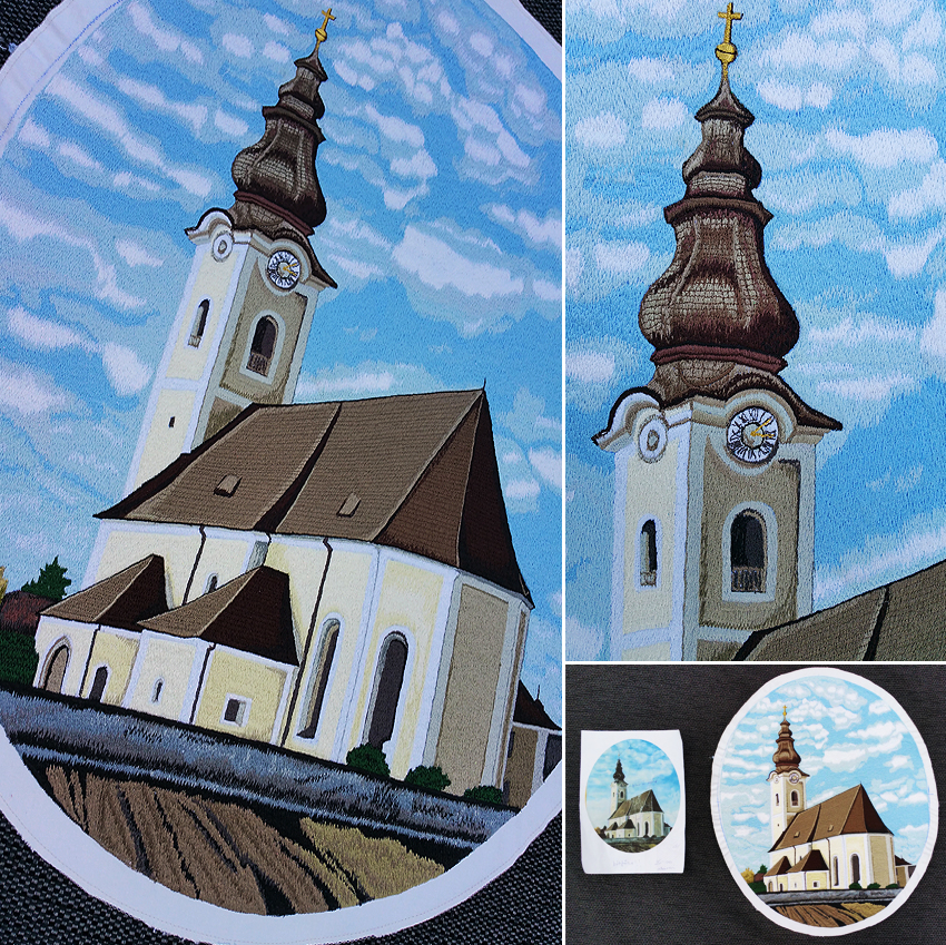 templomi zászló hímzés